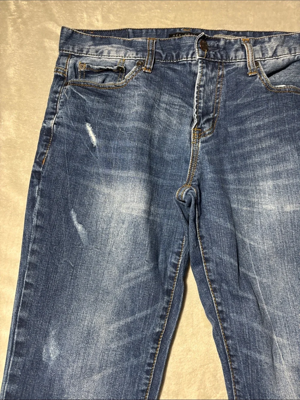 Aeropostale Men’s Skinny Jeans 31x32 Distressed Medium Wash Denim